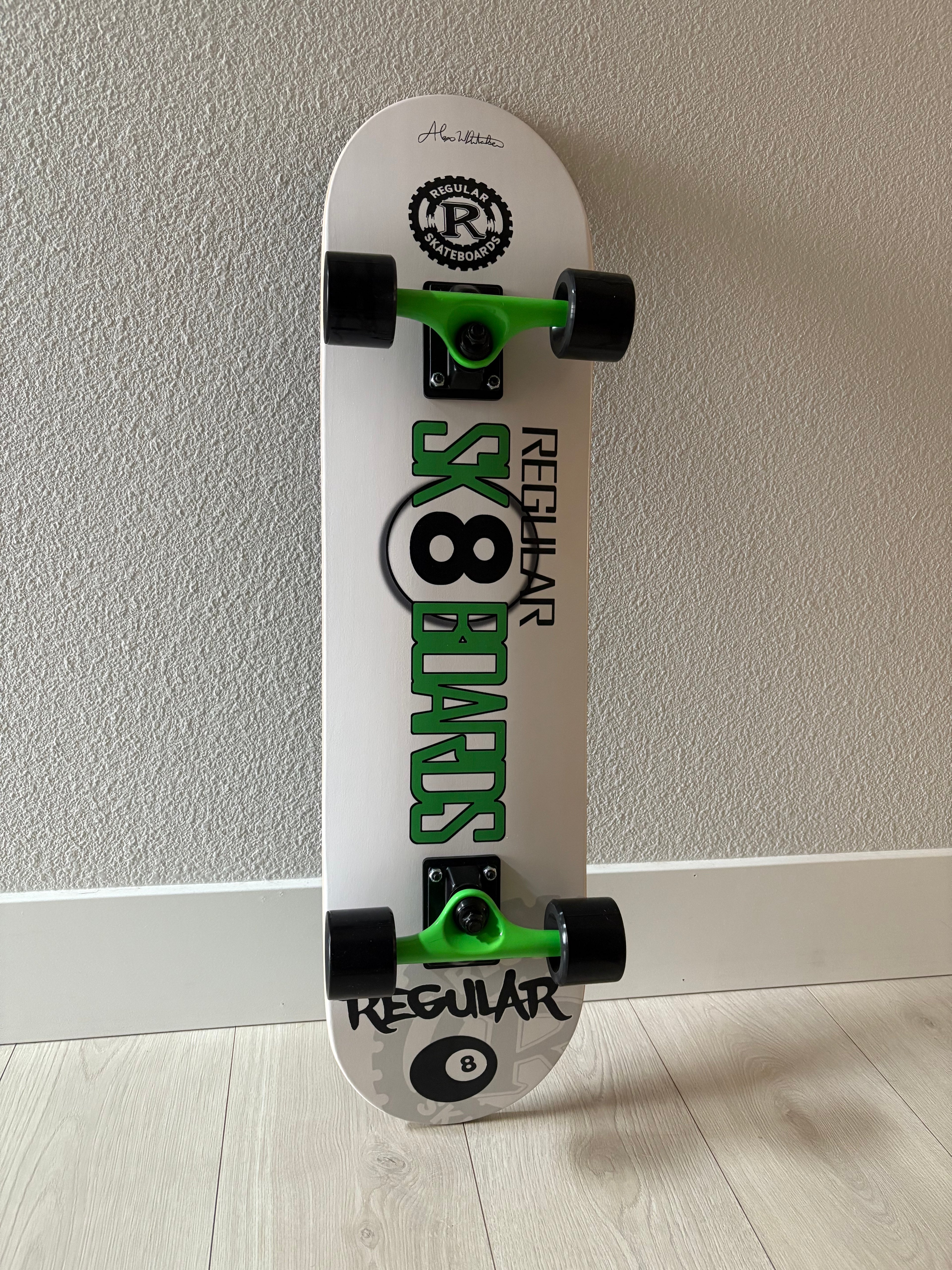 Regular Skateboards - White Regular 8ball
