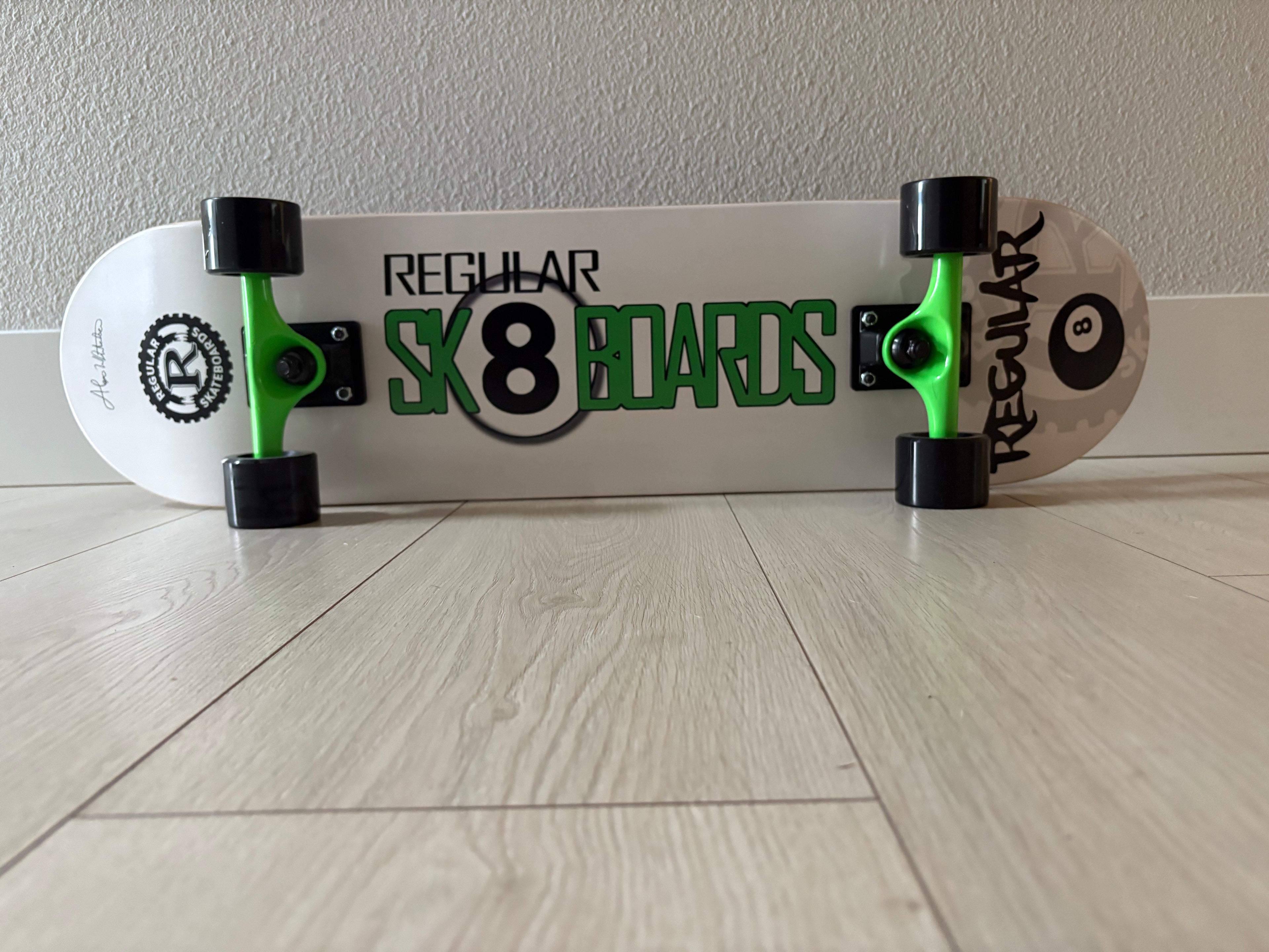 Regular Skateboards - White Regular 8ball